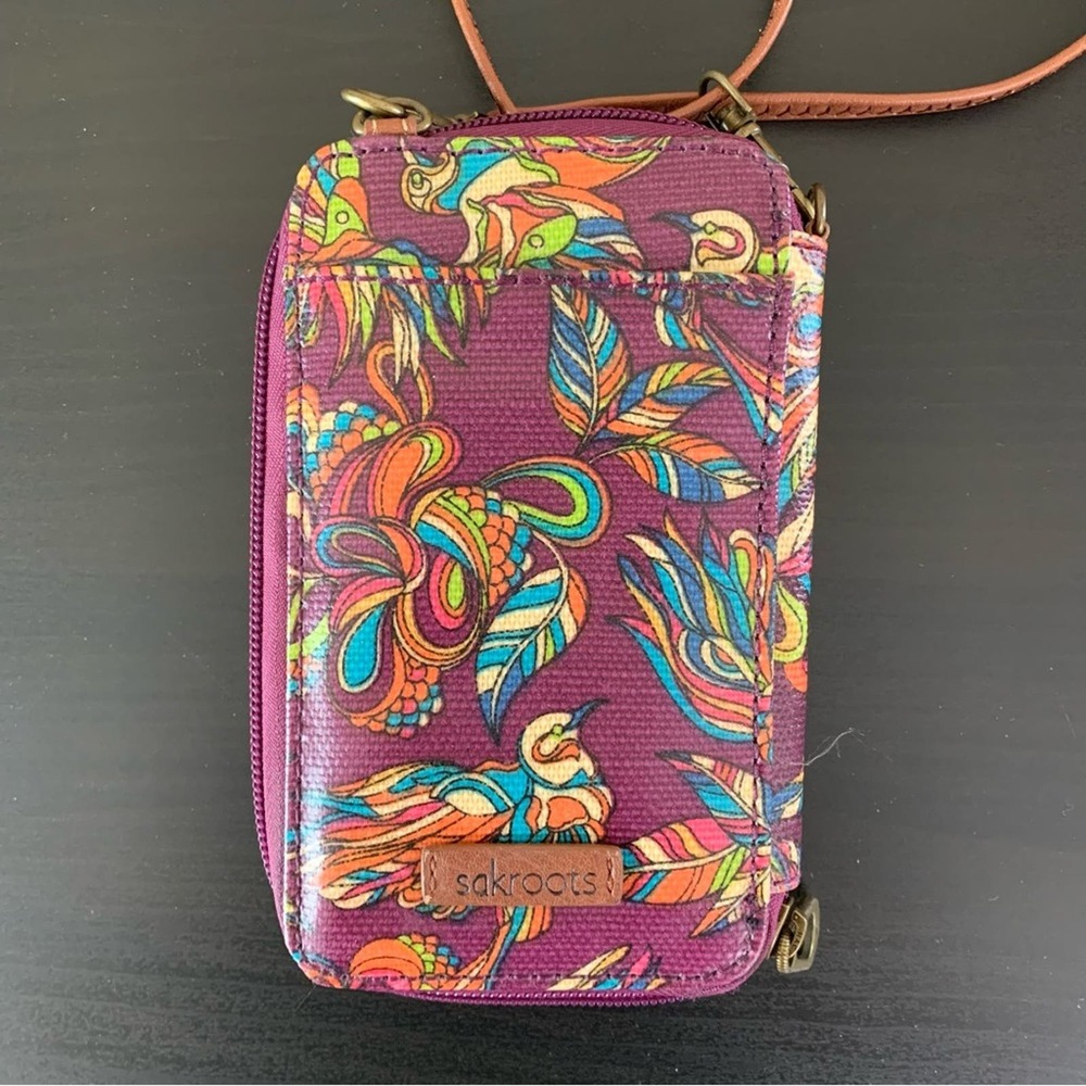 sakroots Purple Crossbody, Wristlet, Wallet, or Phone Bag, EUC